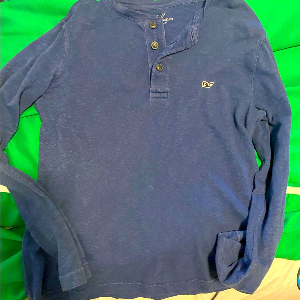 Boys size 7 blue vineyard vines Henley